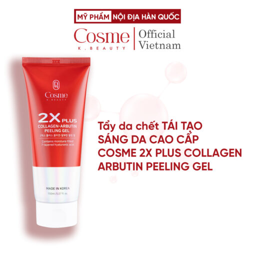 TẨY DA CHẾT TÁI TẠO SÁNG DA CAO CẤP COSME 2X PLUS COLLAGEN - ARBUTIN PEELING GEL