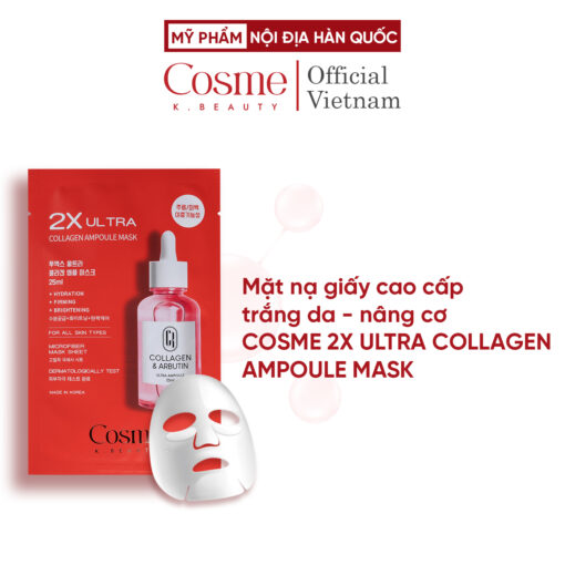 MẶT NẠ GIẤY CAO CẤP TRẮNG DA - NÂNG CƠ COSME 2X ULTRA COLLAGEN AMPOULE MASK