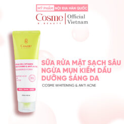 SỮA RỬA MẶT SẠCH SÂU NGỪA MỤN KIỀM DẦU DƯỠNG SÁNG DA COSME WHITENING & ANTI ACNE